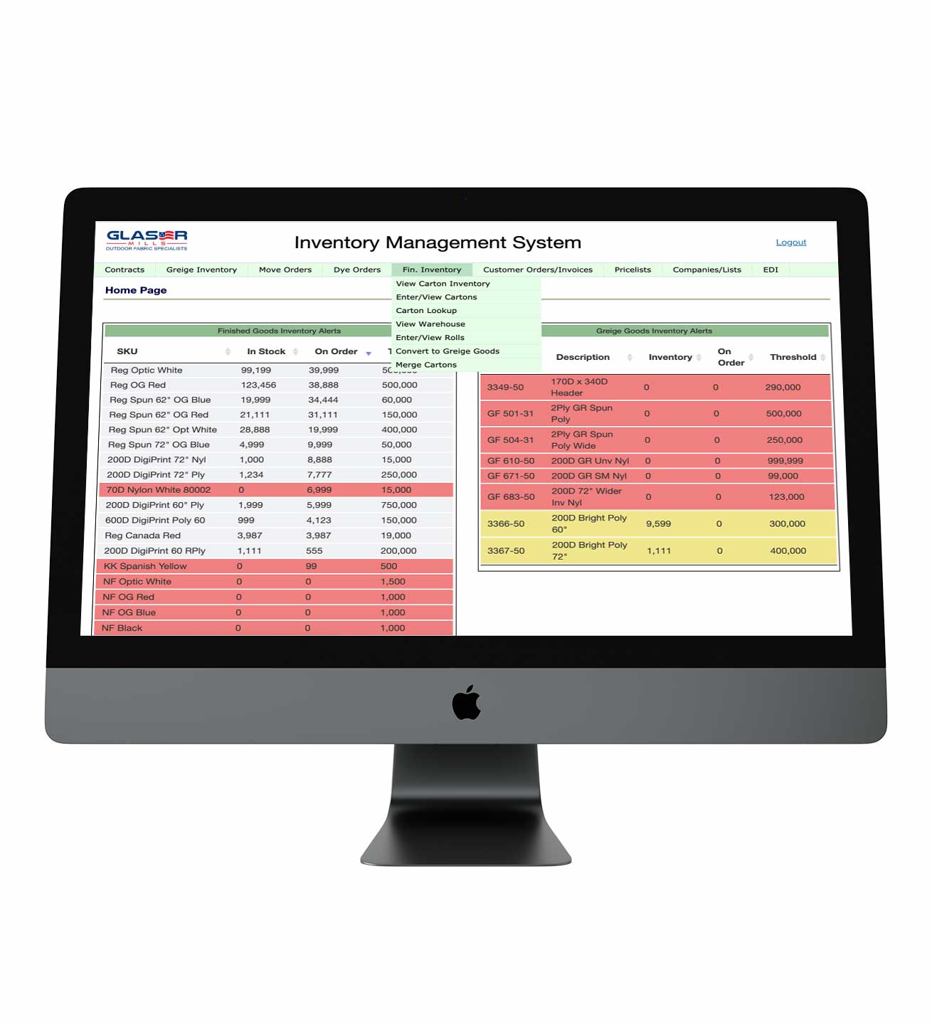 Glaser Inventory Management System